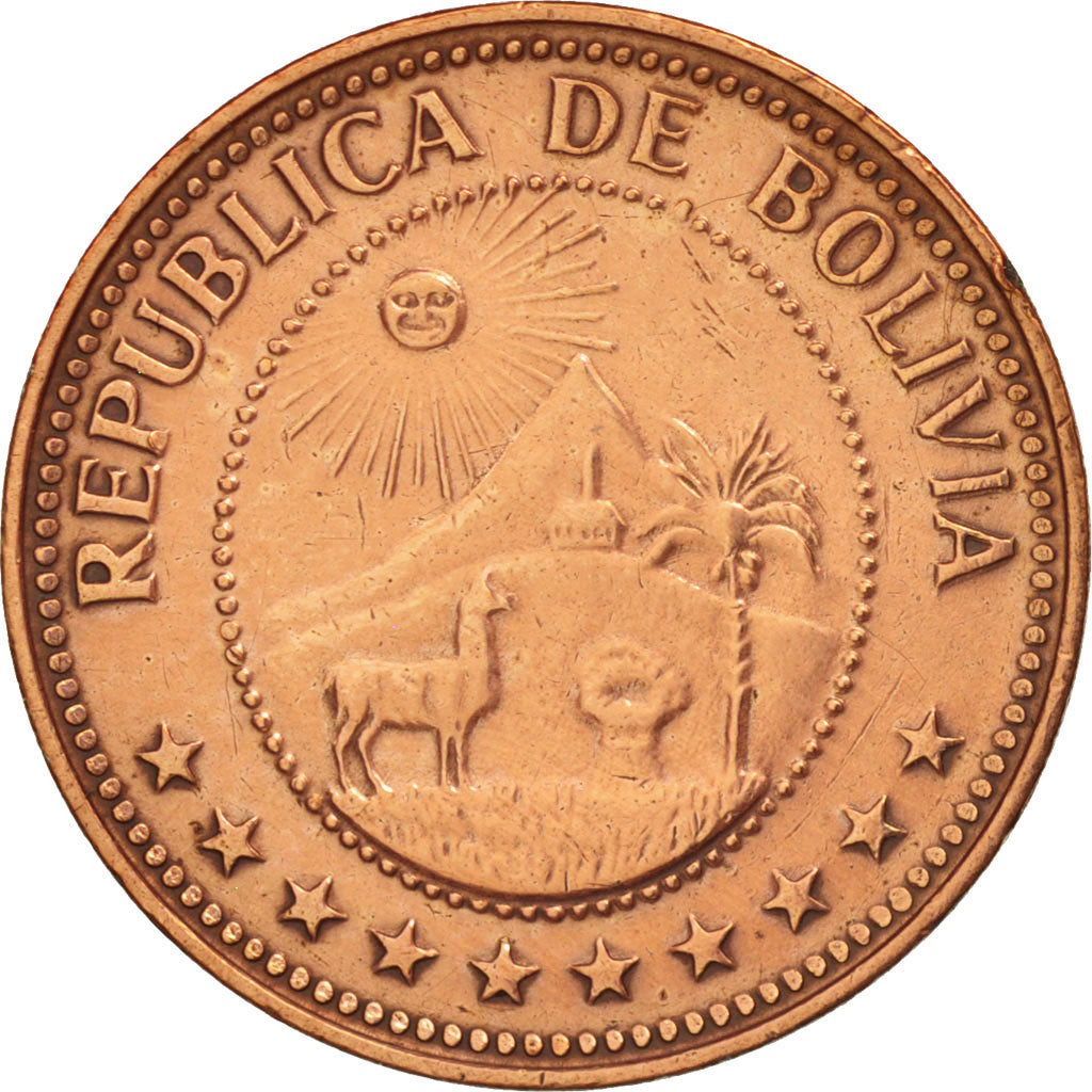 Bolivia, 10 Centavos, 1965, EF(40-45), Copper Clad Steel, KM:188