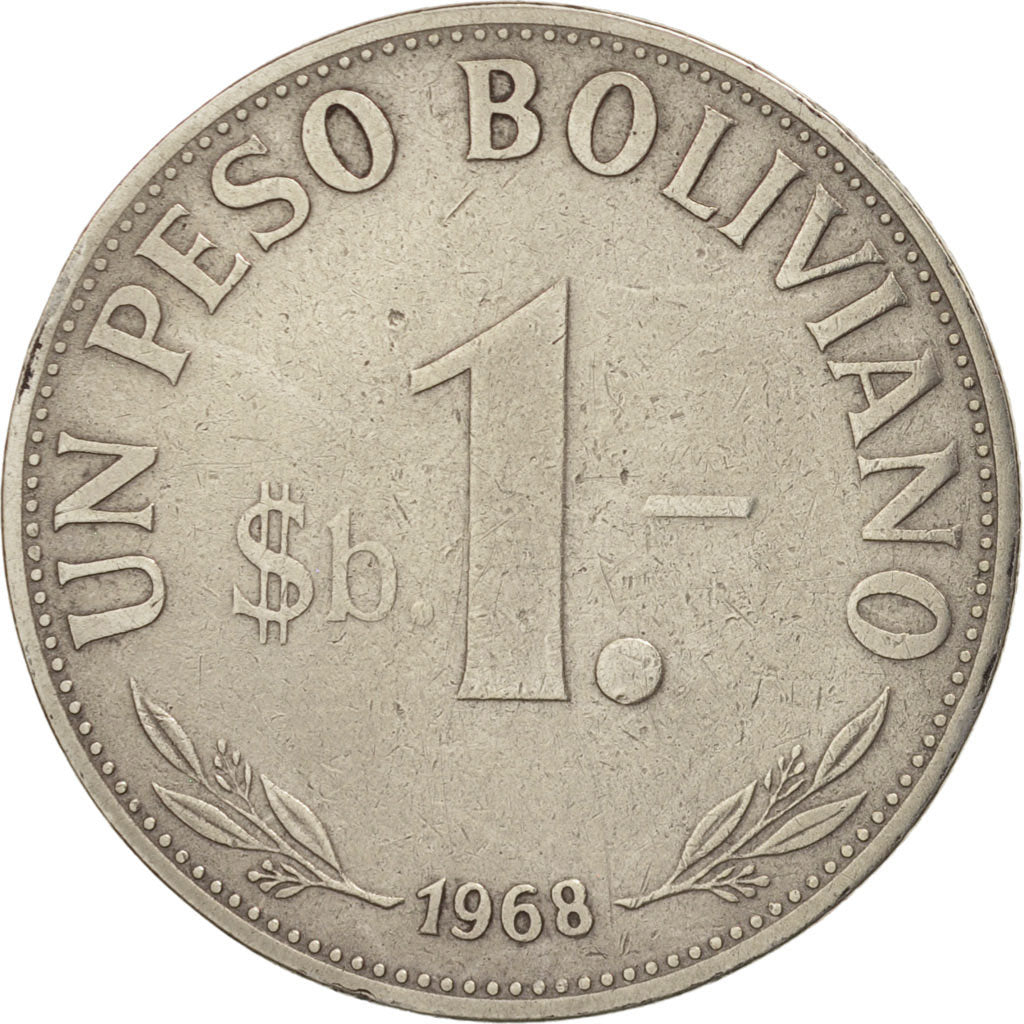 Bolivia, Peso Boliviano, 1968, EF(40-45), Nickel Clad Steel, KM:192