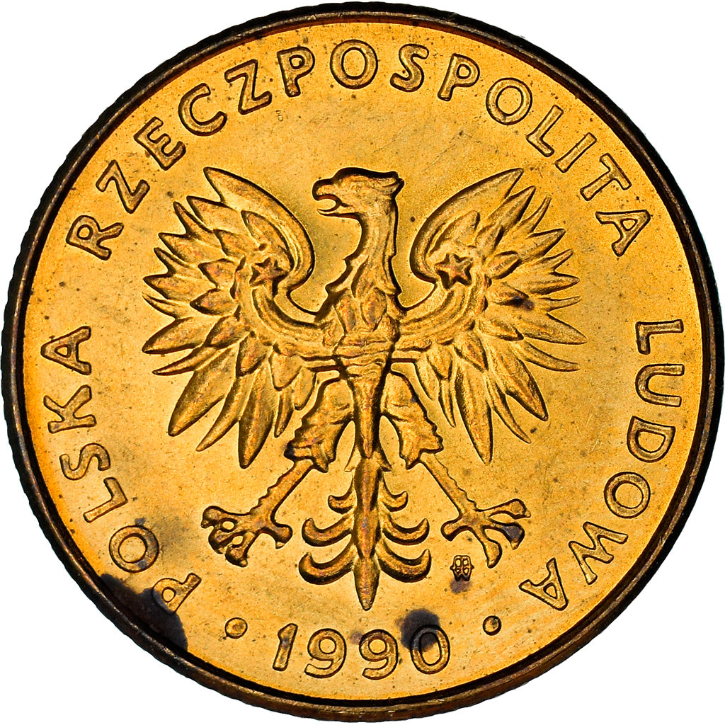 Munten, Polen, 10 Zlotych, 1990, Warsaw, ZF+, Tin, KM:152.2