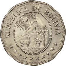 Bolivia, 25 Centavos, 1972, AU(55-58), Nickel Clad Steel, KM:193
