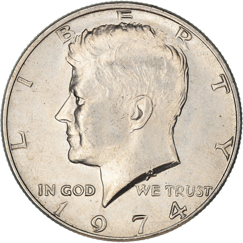 Coin, United States, Kennedy Half Dollar, Half Dollar, 1974, U.S. Mint