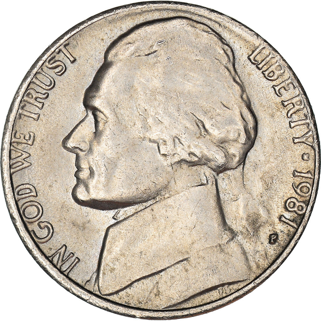 Munten, Verenigde Staten, Jefferson Nickel, 5 Cents, 1981, U.S. Mint
