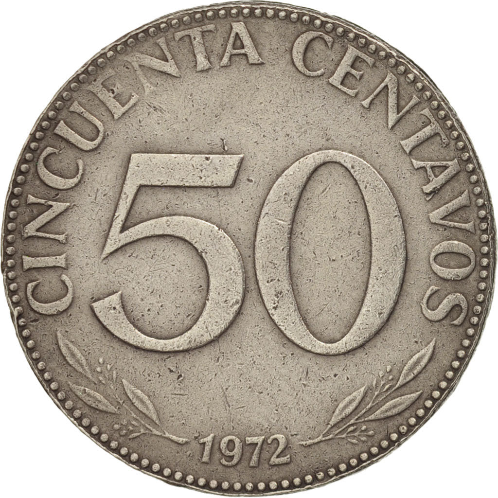 Bolivia, 50 Centavos, 1972, EF(40-45), Nickel Clad Steel, KM:190