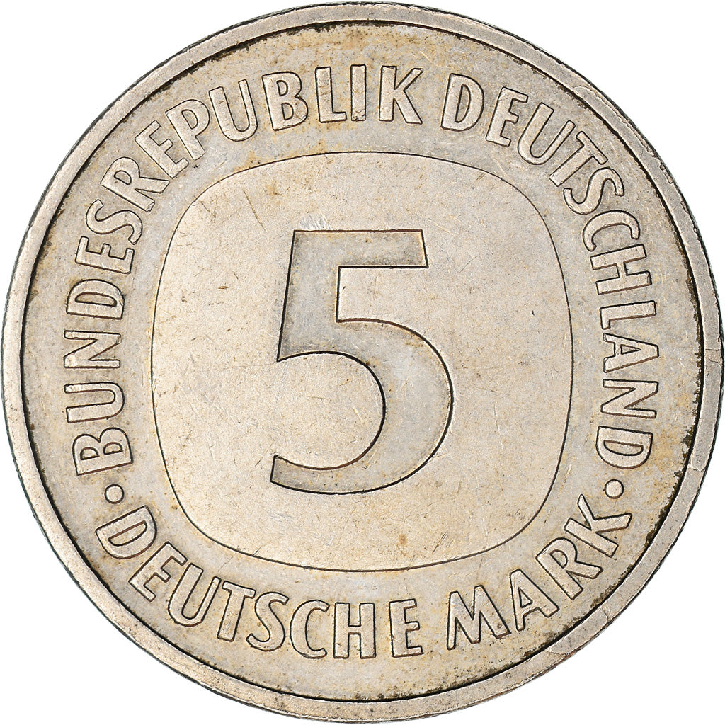 Coin, GERMANY - FEDERAL REPUBLIC, 5 Mark, 1983, Karlsruhe, EF(40-45)