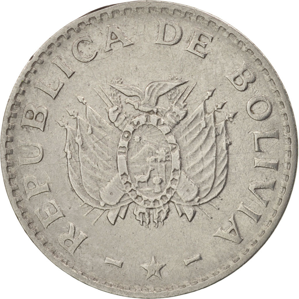 Bolivia, 5 Centavos, 1987, EF(40-45), Stainless Steel, KM:201