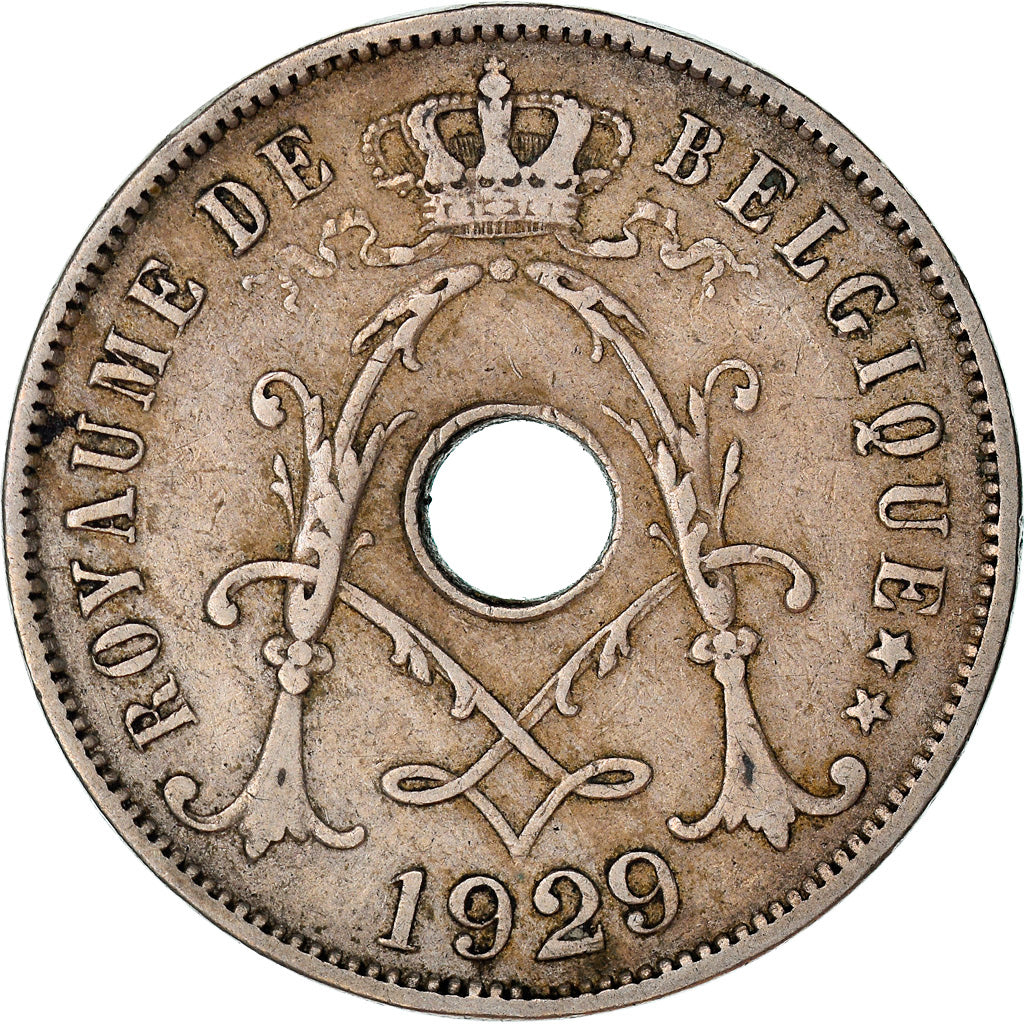 Moneta, Belgio, 25 Centimes, 1929, MB+, Rame-nichel, KM:68.1