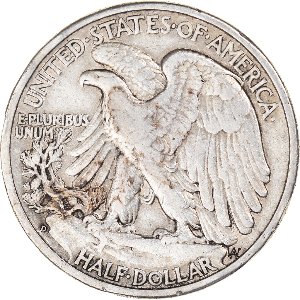 Coin, United States, Walking Liberty, Half Dollar, 1937, Denver, VF(30-35)