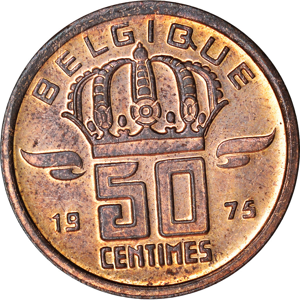 Coin, Belgium, Baudouin I, 50 Centimes, 1975, MS(60-62), Bronze, KM:148.1