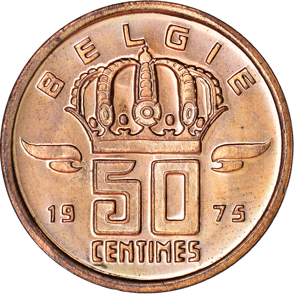 Coin, Belgium, Baudouin I, 50 Centimes, 1975, MS(60-62), Bronze, KM:149.1