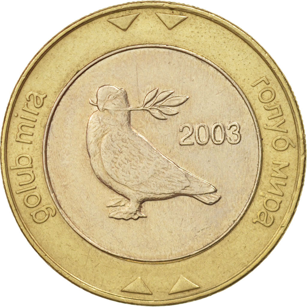 BOSNIA-HERZEGOVINA, 2 Konvertible Marka, 2003, British Royal Mint, EF(40-45)