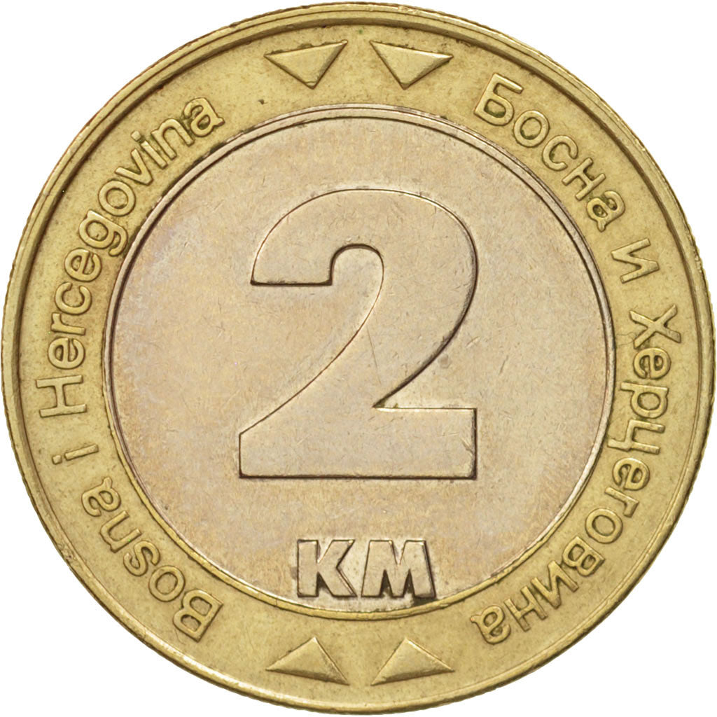 BOSNIA-HERZEGOVINA, 2 Konvertible Marka, 2003, British Royal Mint, EF(40-45)