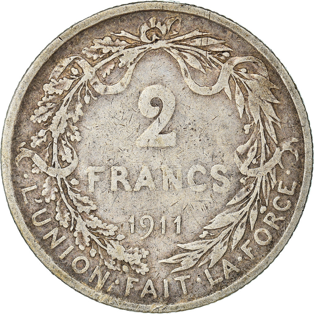 Coin, Belgium, 2 Francs, 2 Frank, 1911, VF(30-35), Silver, KM:74