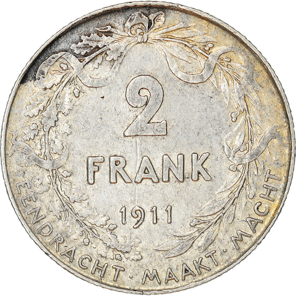 Coin, Belgium, 2 Francs, 2 Frank, 1911, VF(30-35), Silver, KM:75