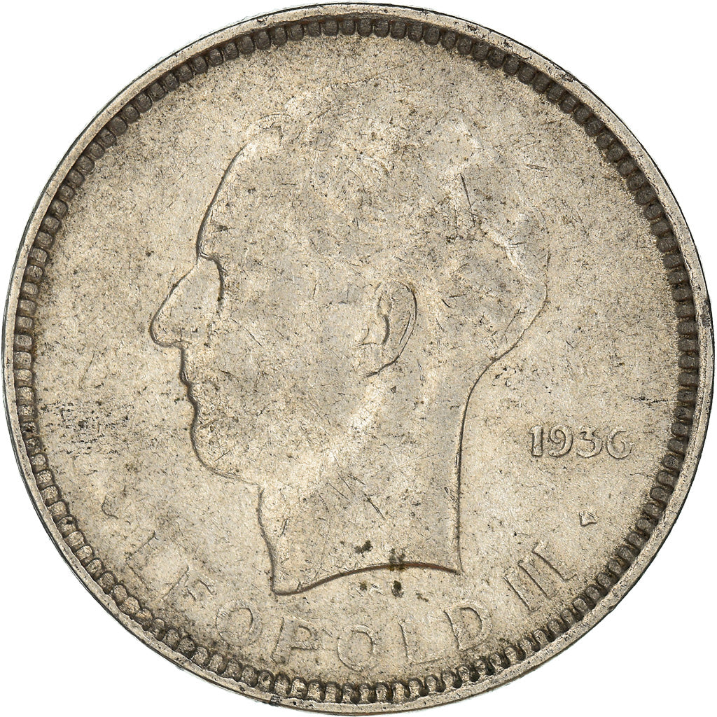 Monnaie, Belgique, 5 Francs, 5 Frank, 1936, TB+, Nickel, KM:109.1
