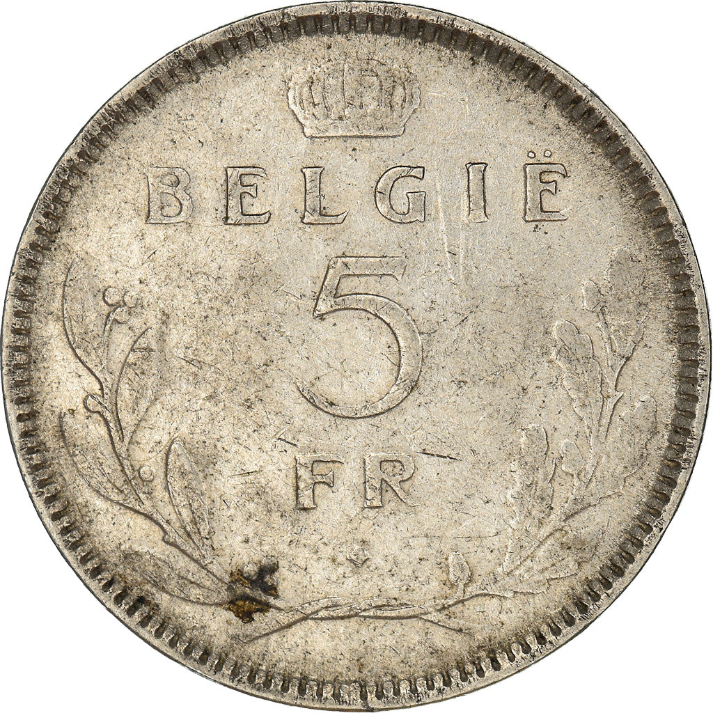 Monnaie, Belgique, 5 Francs, 5 Frank, 1936, TB+, Nickel, KM:109.1