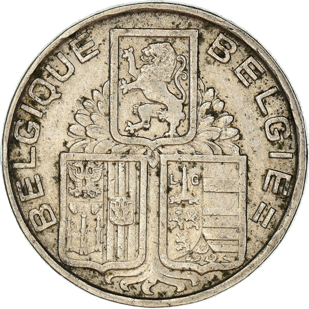 Moneda, Bélgica, 5 Francs, 5 Frank, 1938, BC+, Níquel, KM:116.1