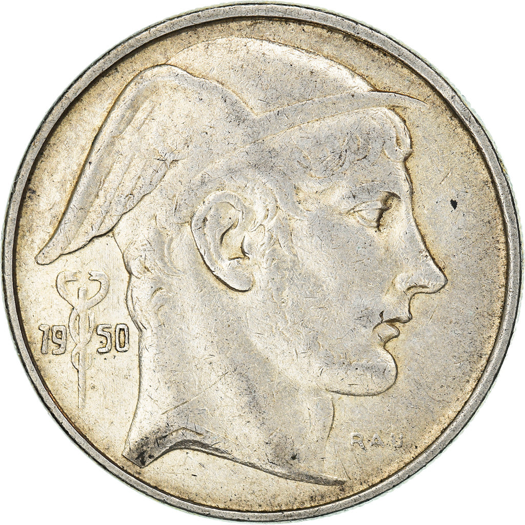 Coin, Belgium, 20 Francs, 20 Frank, 1950, EF(40-45), Silver, KM:140.1