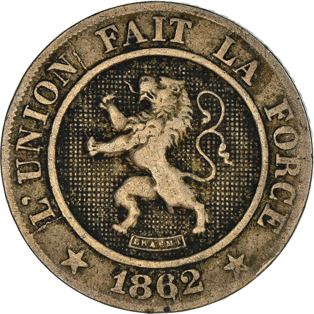 Moeda, Bélgica, Leopold I, 10 Centimes, 1862, VF(20-25), Cobre-níquel, KM:22