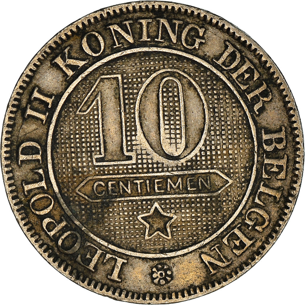 Coin, Belgium, Leopold II, 10 Centimes, 1895, EF(40-45), Copper-nickel, KM:43