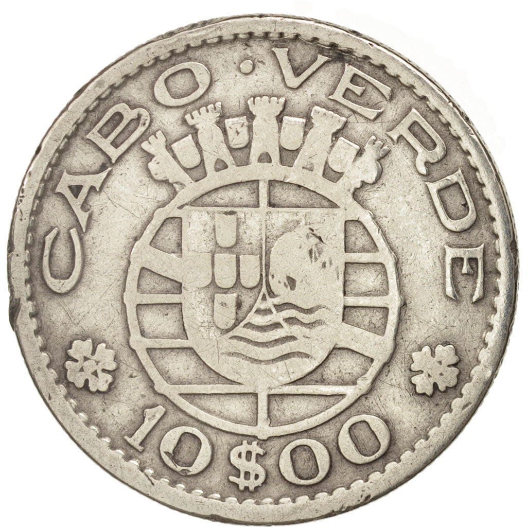 Cape Verde, 10 Escudos, 1953, EF(40-45), Silver, KM:10
