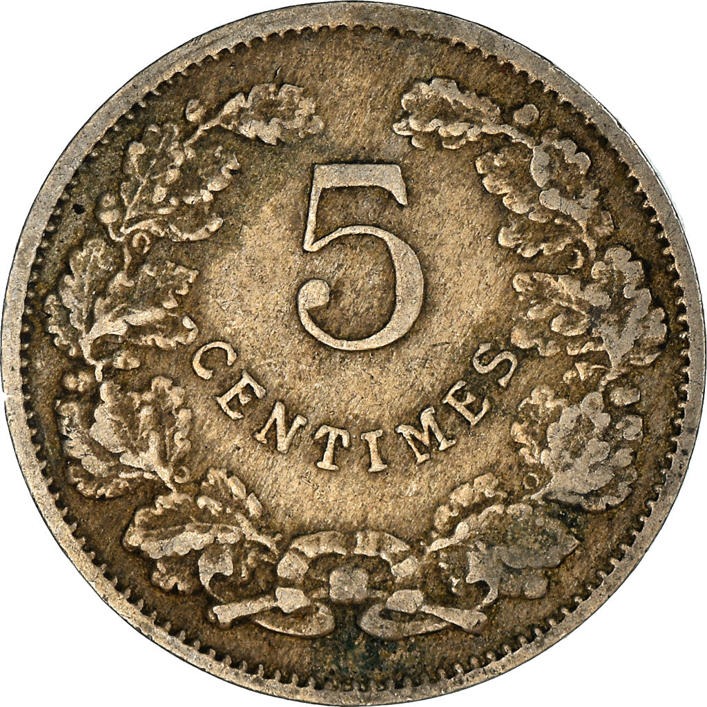 Coin, Luxembourg, William IV, 5 Centimes, 1908, VF(30-35), Copper-nickel, KM:26