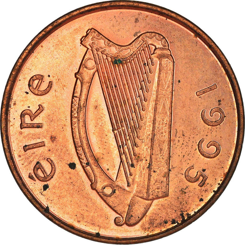 Moneta, REPUBBLICA D’IRLANDA, 2 Pence, 1995, BB+, Acciaio placcato rame