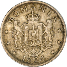 Coin, Romania, Ferdinand I, 2 Lei, 1924, VF(30-35), Copper-nickel, KM:47