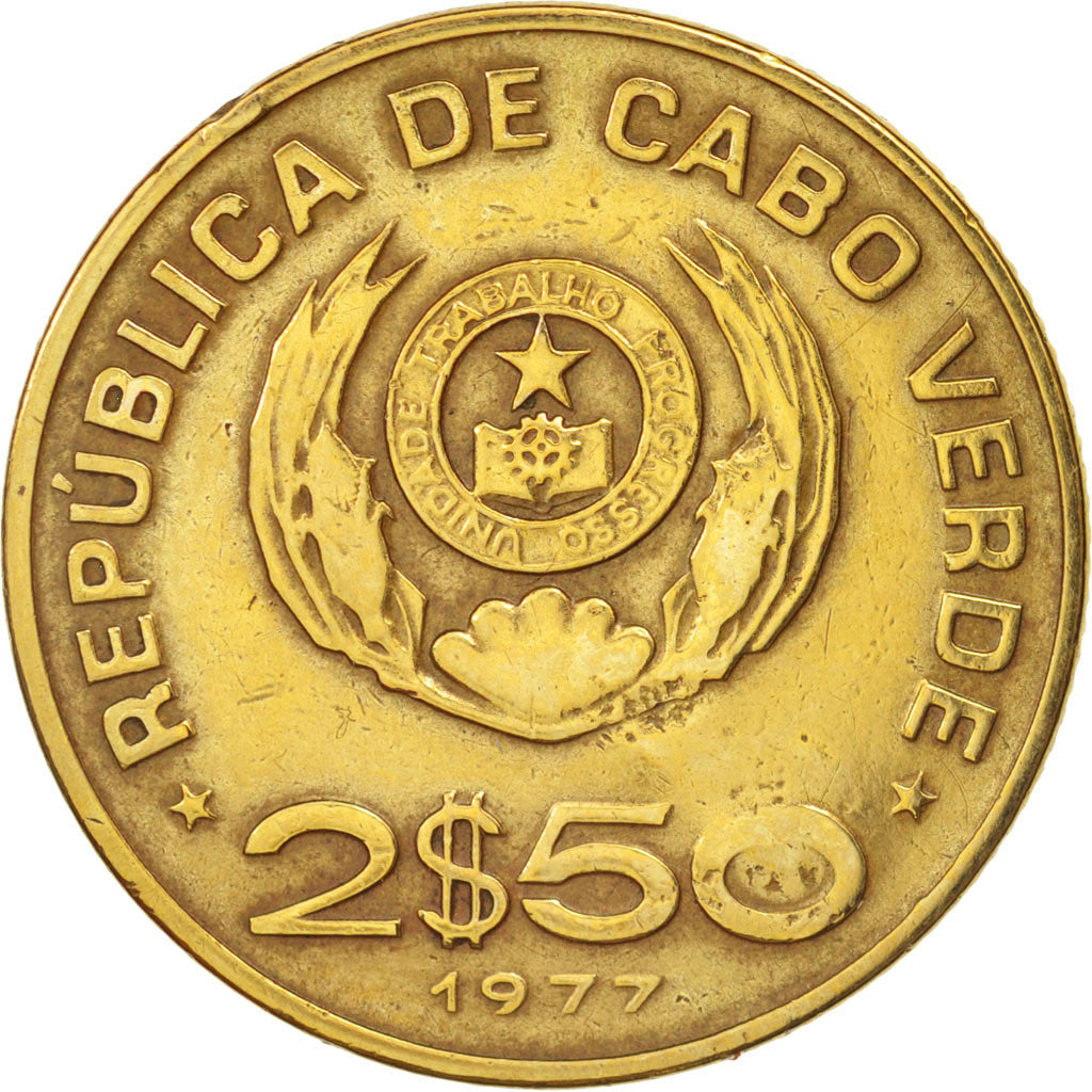 Cape Verde, 2-1/2 Escudos, 1977, VF(30-35), Nickel-Bronze, KM:18