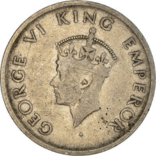 Coin, INDIA-BRITISH, George VI, 1/2 Rupee, 1947, VF(30-35), Nickel, KM:553