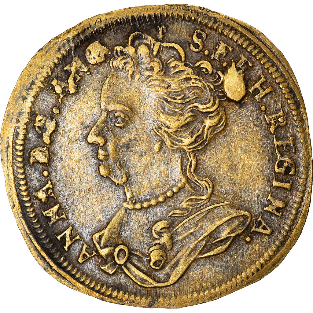 France, Jeton, Nuremberg, Rechenpfennig, Queen Anna, History, TTB+, Laiton