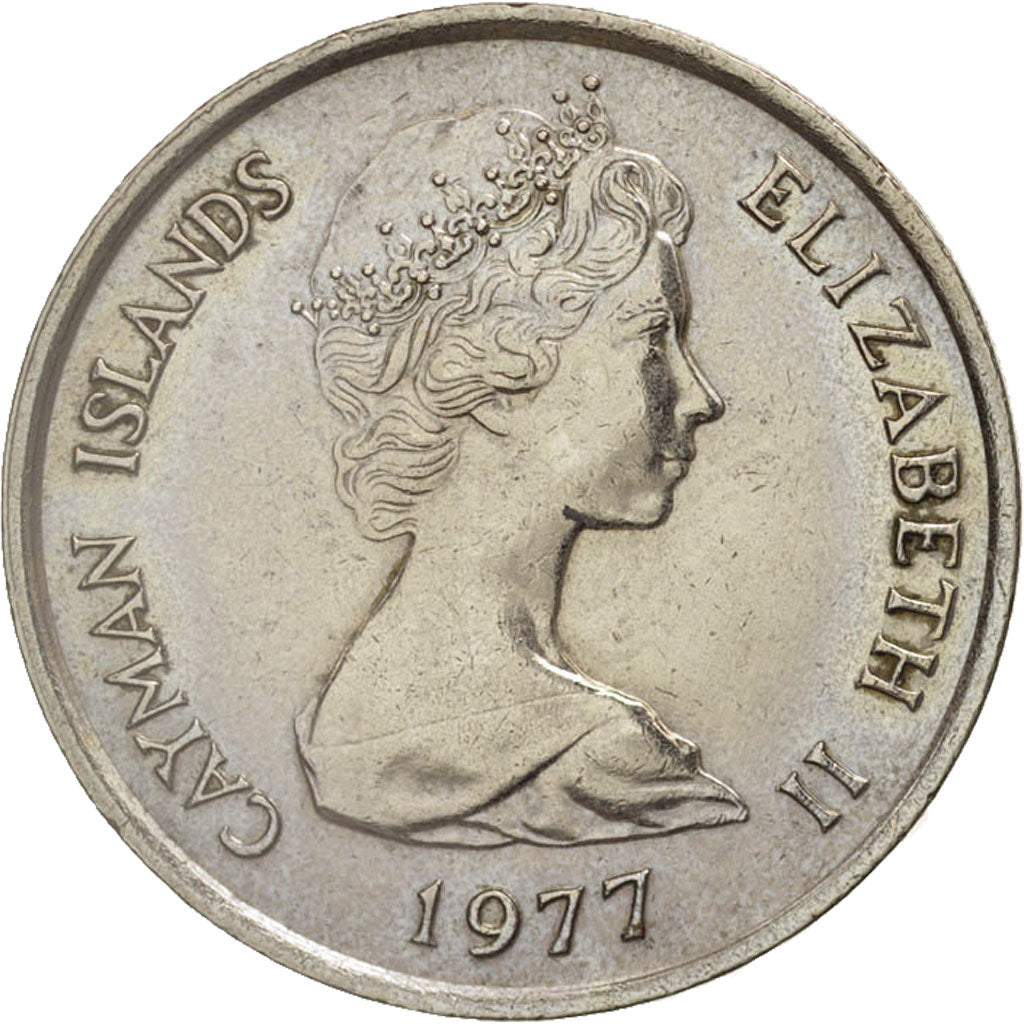 Coin, Cayman Islands, Elizabeth II, 25 Cents, 1977, British Royal Mint