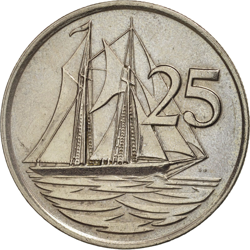 Coin, Cayman Islands, Elizabeth II, 25 Cents, 1977, British Royal Mint