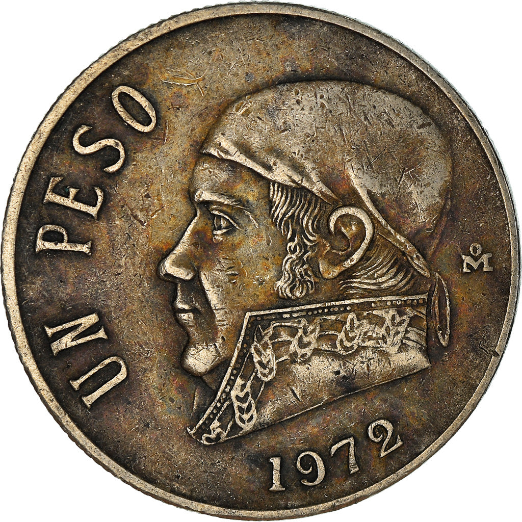 Moneda, México, Peso, 1972, Mexico City, BC+, Cobre - níquel, KM:460
