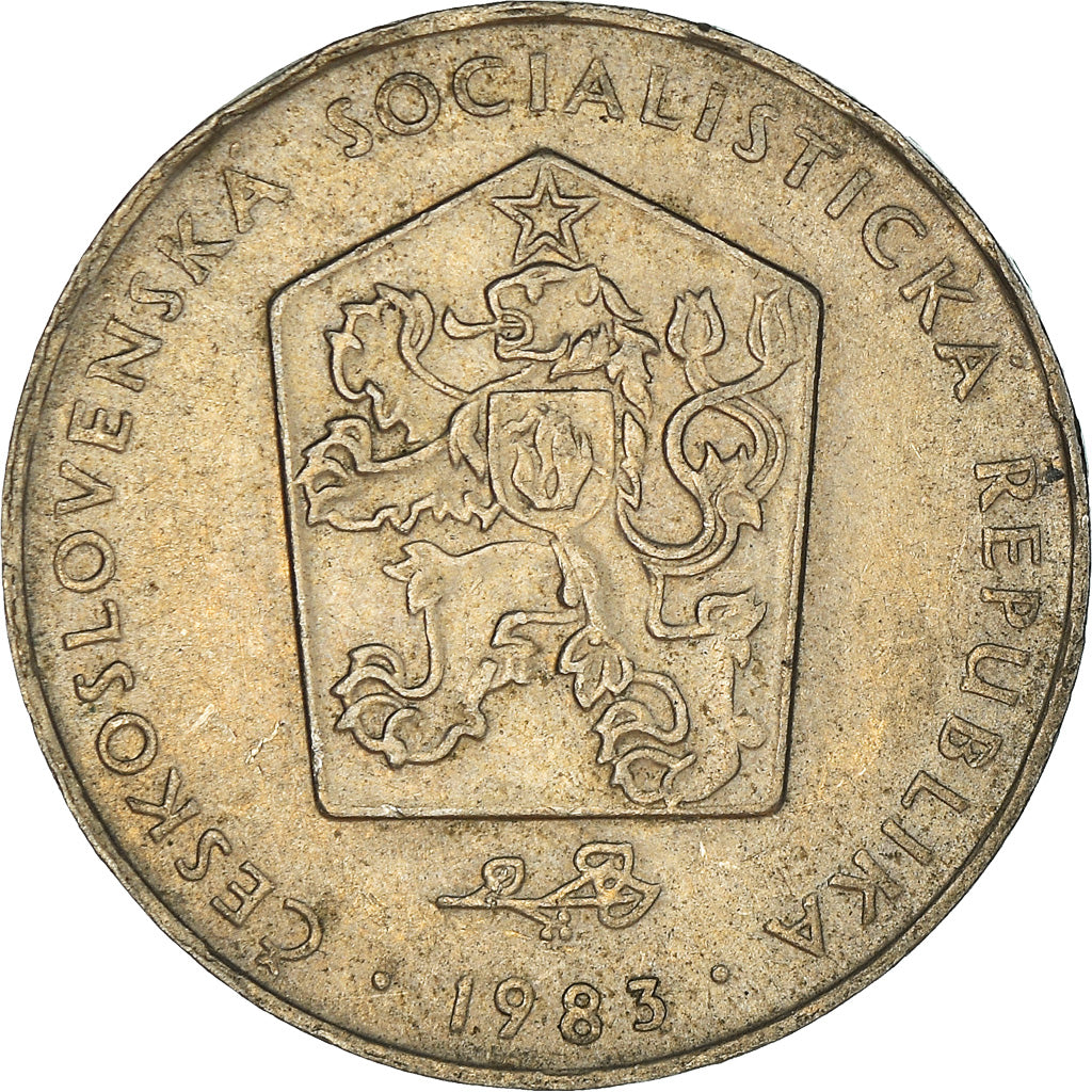 Coin, Czechoslovakia, 2 Koruny, 1983, Budapest, EF(40-45), Copper-nickel, KM:75