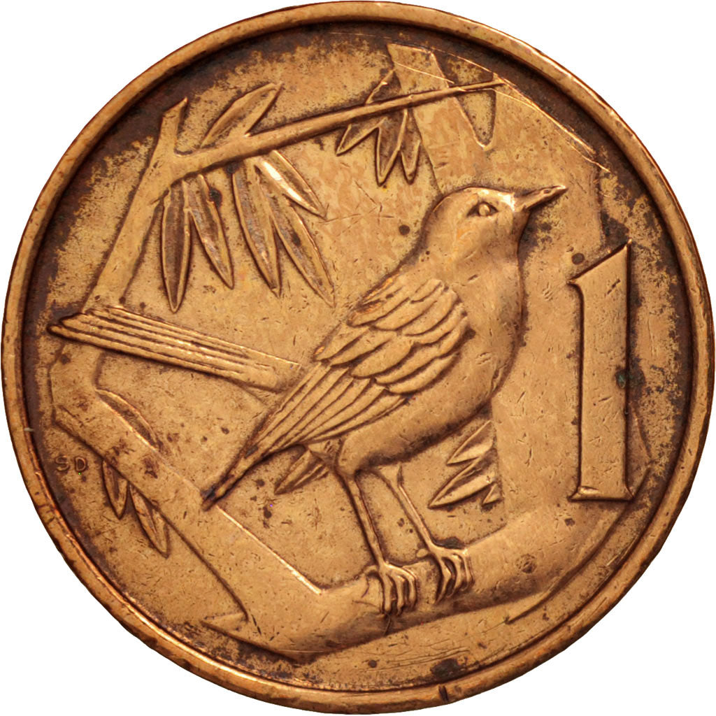 Cayman Islands, Elizabeth II, Cent, 1977, EF(40-45), Bronze, KM:1