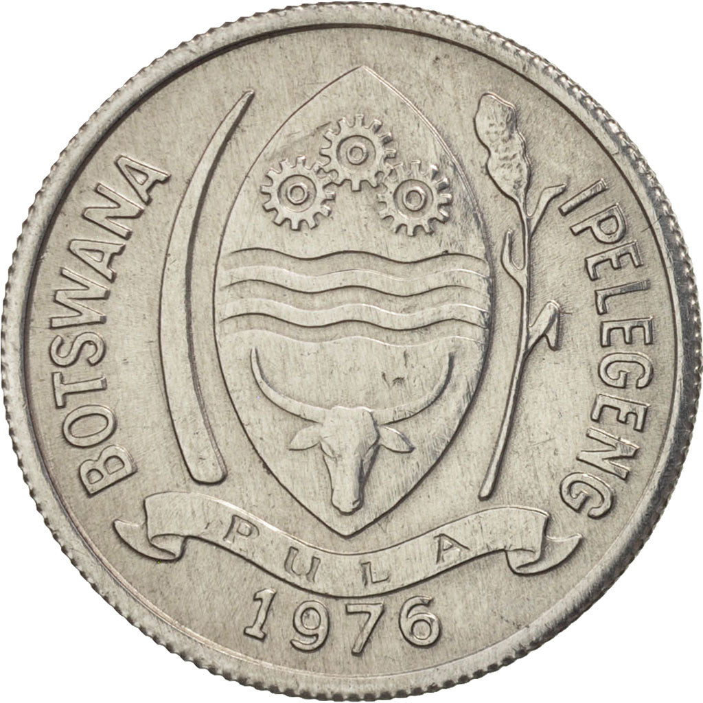Botswana, Thebe, 1976, British Royal Mint, AU(55-58), Aluminum, KM:3