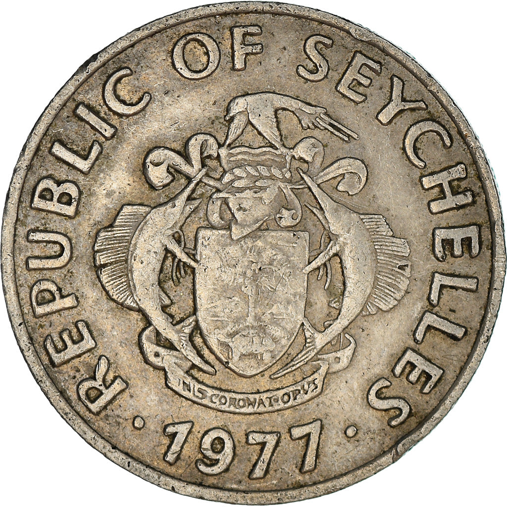 Moneta, Seychelles, 50 Cents, 1977, British Royal Mint, MB+, Rame-nichel, KM:34