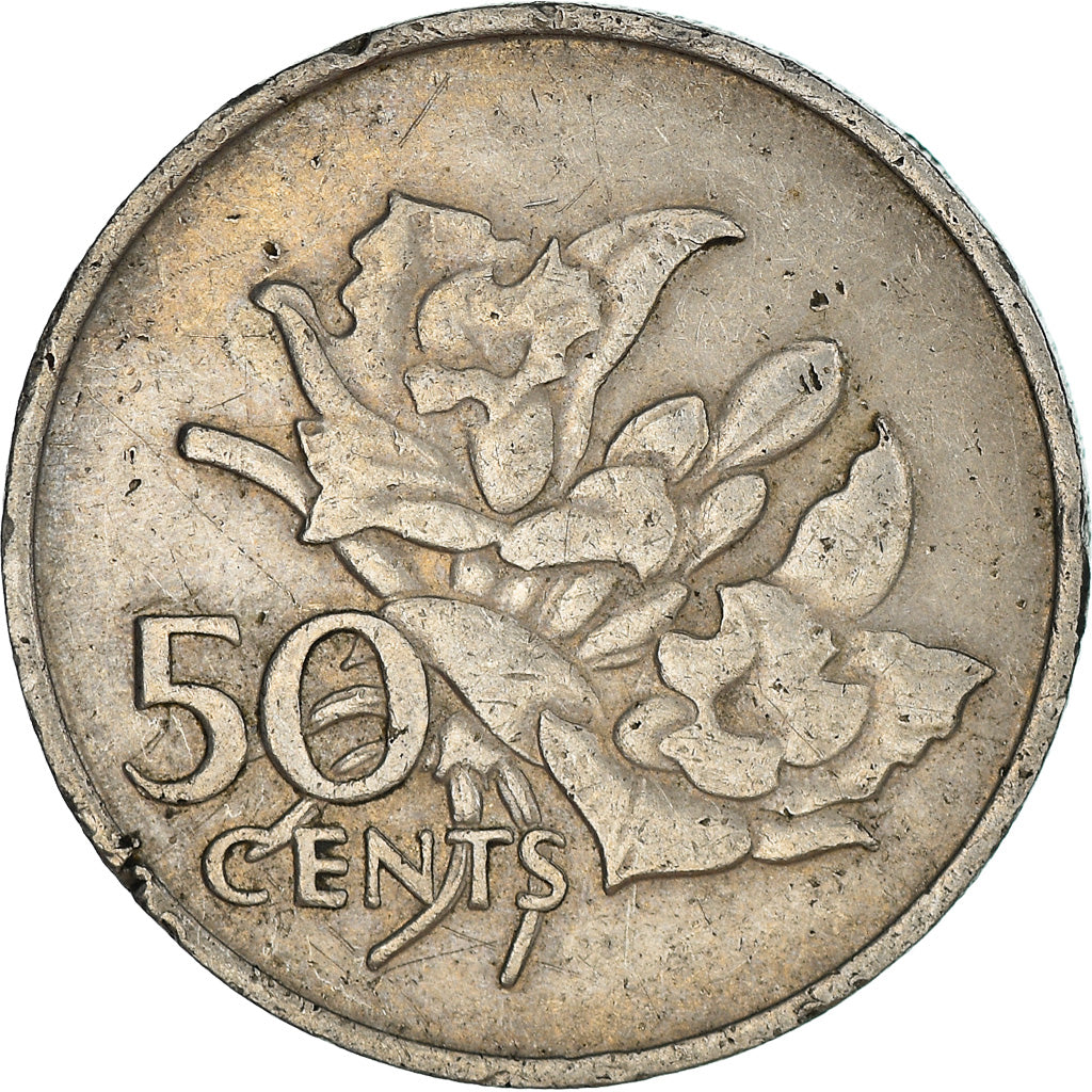 Moneta, Seychelles, 50 Cents, 1977, British Royal Mint, MB+, Rame-nichel, KM:34