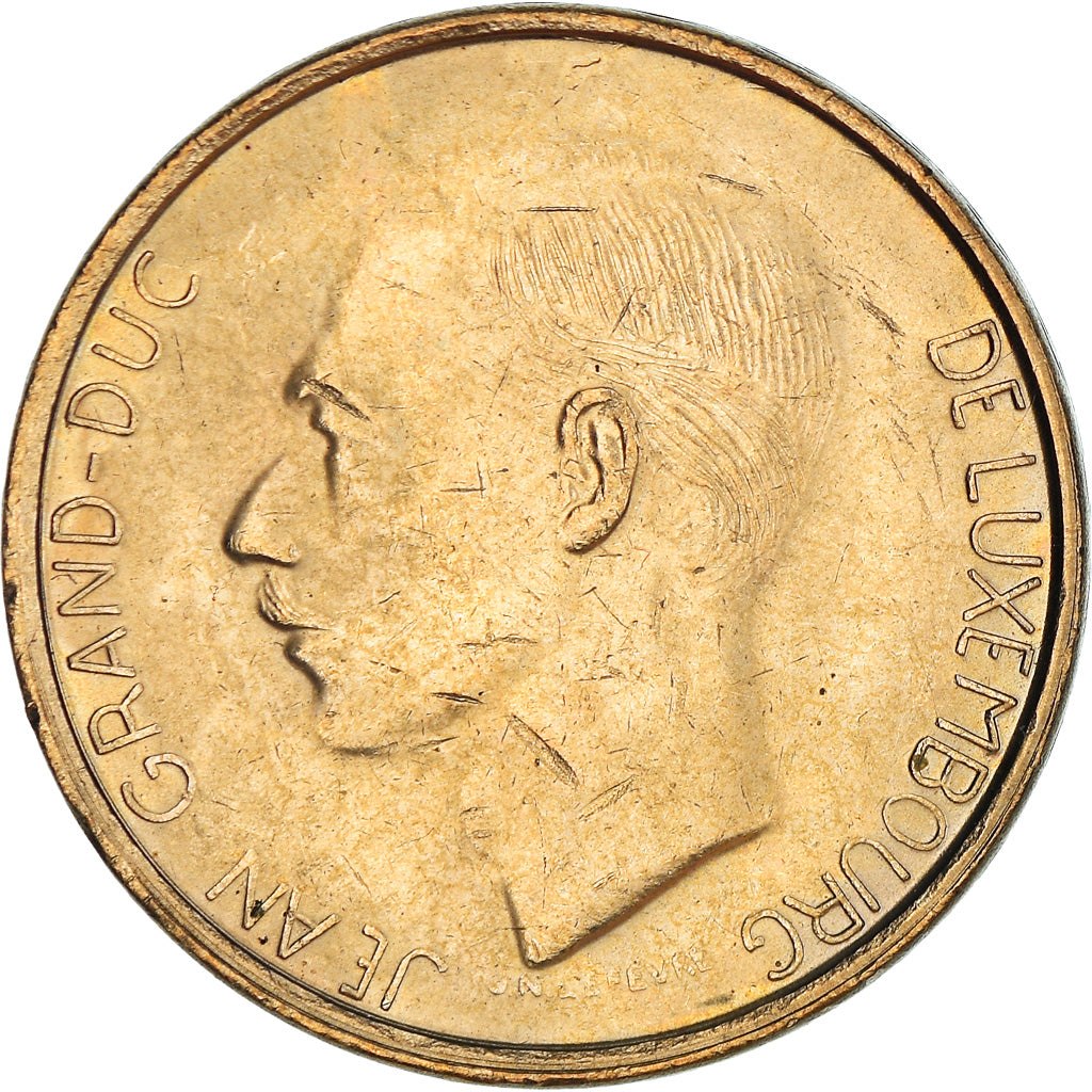 Coin, Luxembourg, Jean, 20 Francs, 1990, EF(40-45), Aluminum-Bronze, KM:67