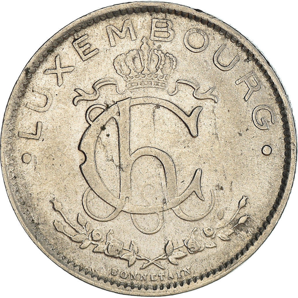 Moeda, Luxemburgo, Charlotte, Franc, 1928, EF(40-45), Níquel, KM:35