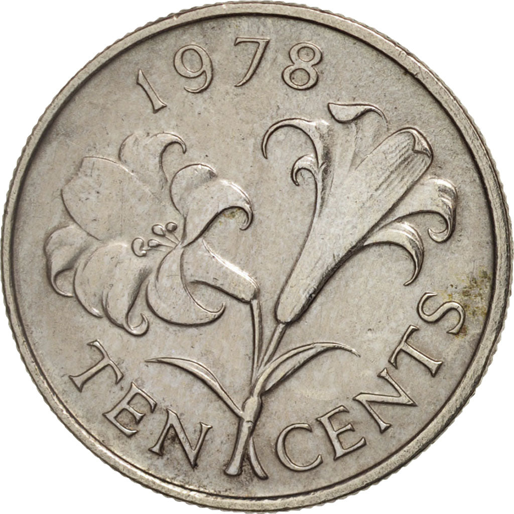 Coin, Bermuda, Elizabeth II, 10 Cents, 1978, EF(40-45), Copper-nickel, KM:17