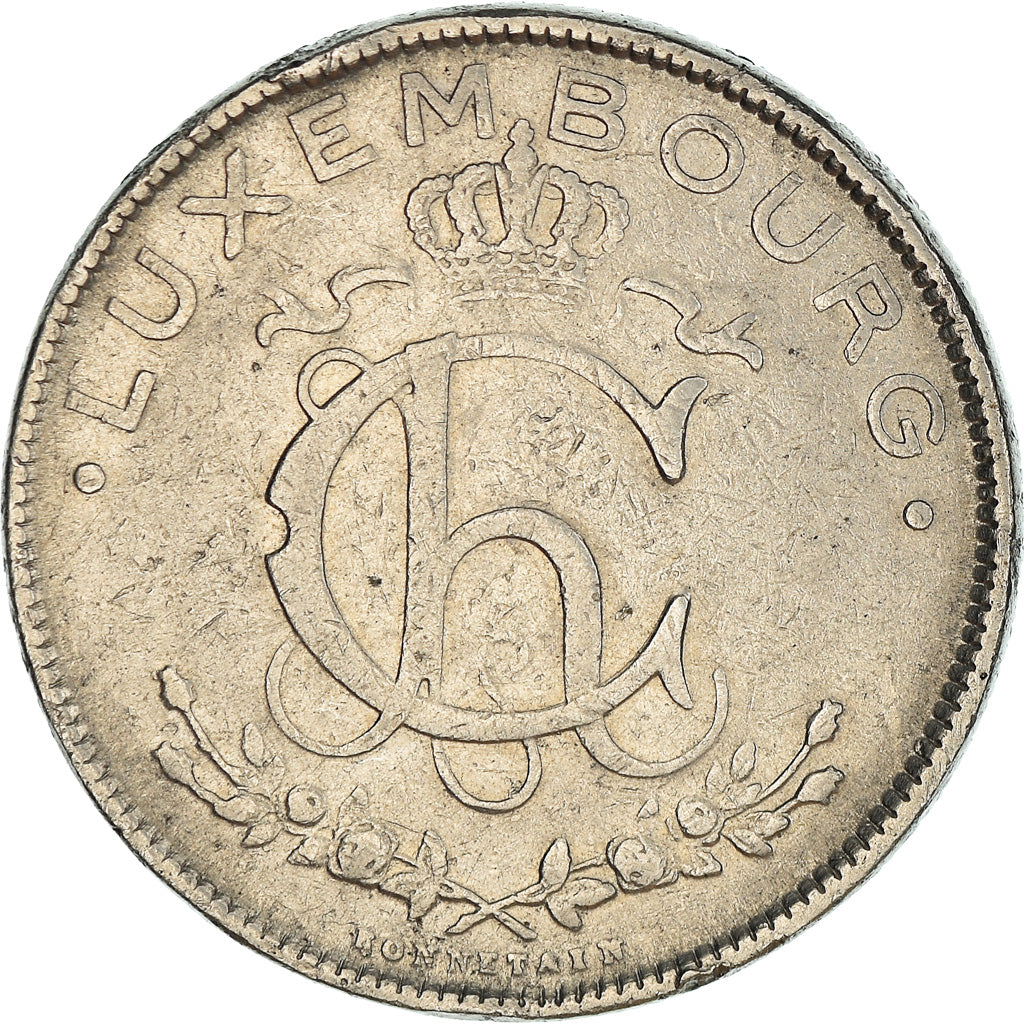 Coin, Luxembourg, Charlotte, 2 Francs, 1924, VF(30-35), Nickel, KM:36