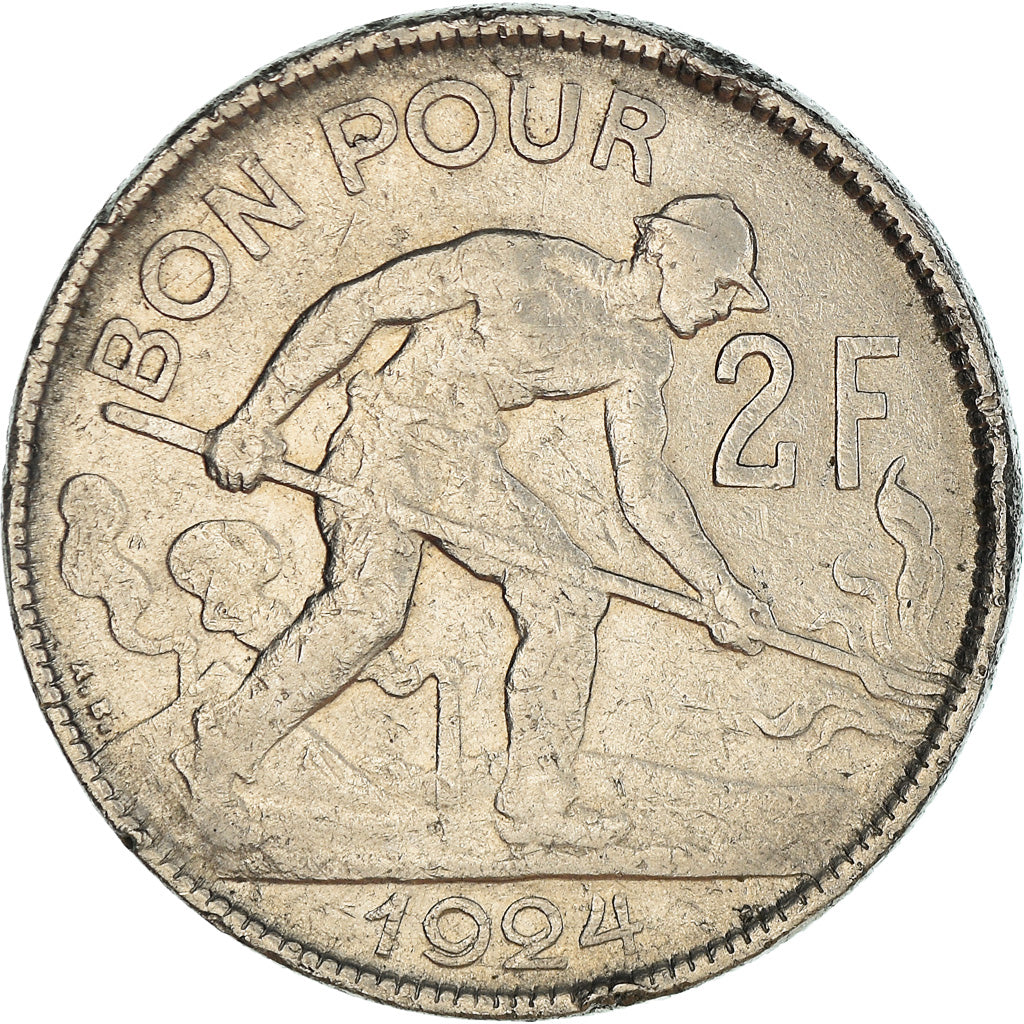 Coin, Luxembourg, Charlotte, 2 Francs, 1924, VF(30-35), Nickel, KM:36