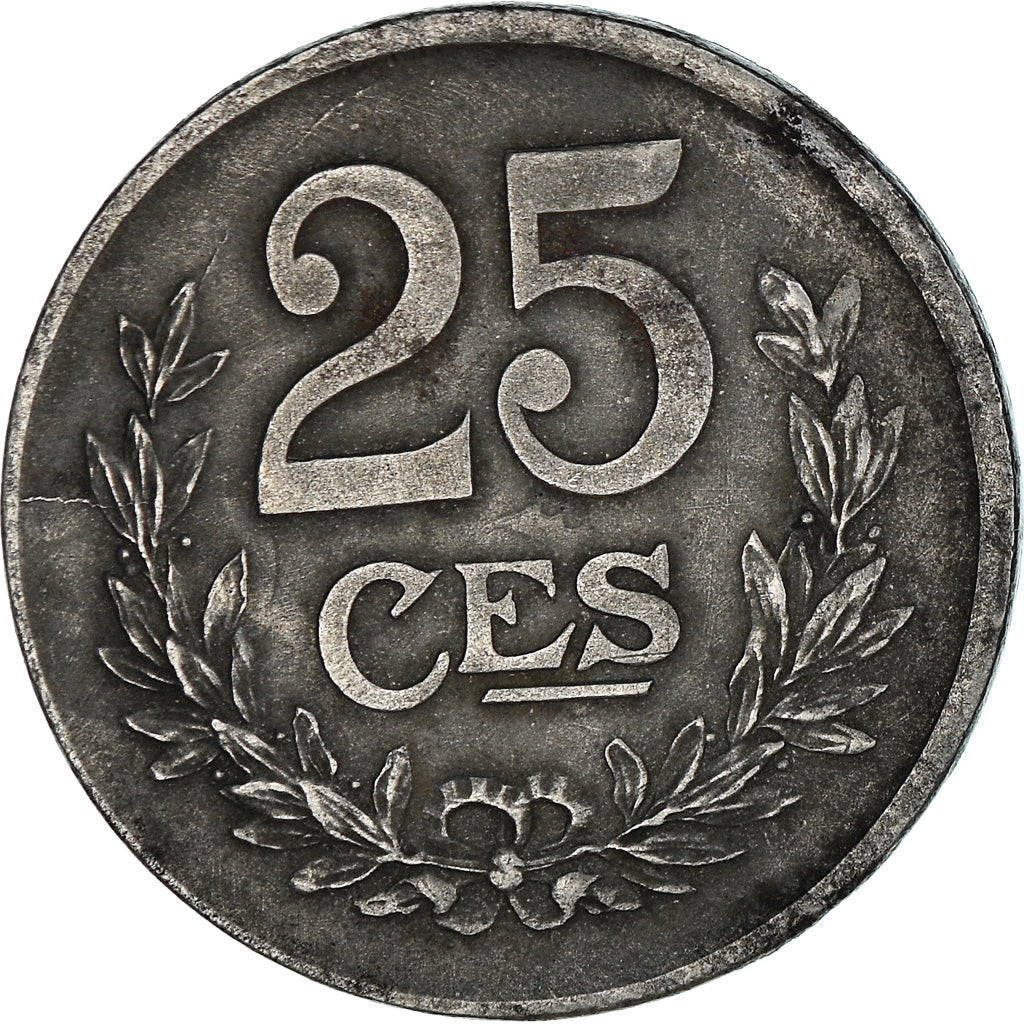 Coin, Luxembourg, Charlotte, 25 Centimes, 1920, VF(30-35), Iron, KM:32