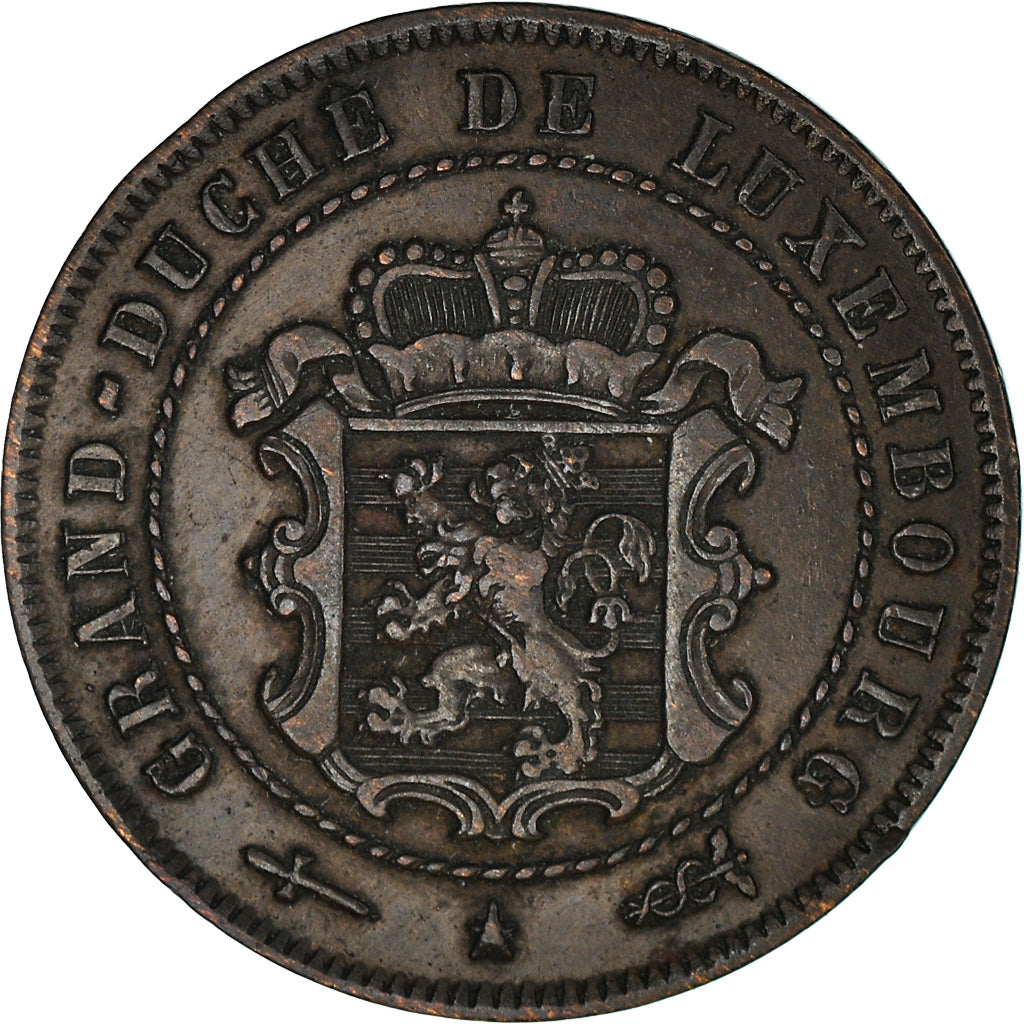Coin, Luxembourg, William III, 2-1/2 Centimes, 1854, Utrecht, EF(40-45), Bronze