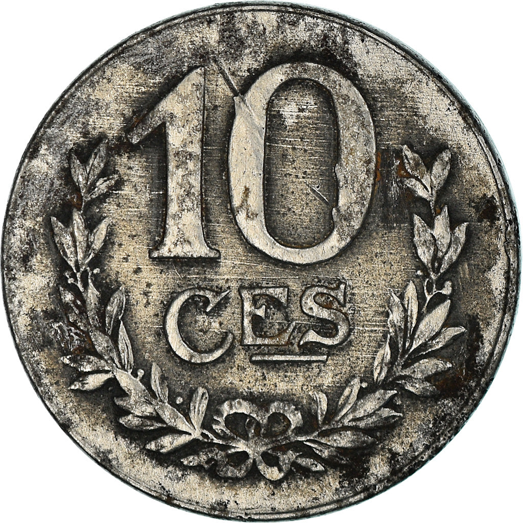 Coin, Luxembourg, Charlotte, 10 Centimes, 1918, VF(30-35), Iron, KM:31