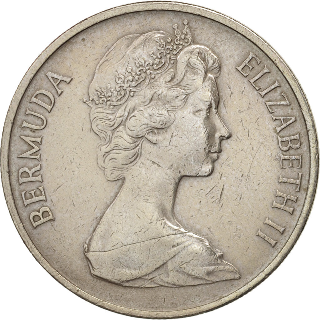 Bermuda, Elizabeth II, 25 Cents, 1970, EF(40-45), Copper-nickel, KM:18
