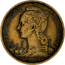 Moneta, Madagascar, 10 Francs, 1953, Paris, MB+, Alluminio-bronzo, KM:6