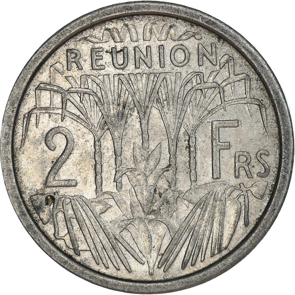 Coin, Réunion, 2 Francs, 1948, EF(40-45), Aluminum, KM:8