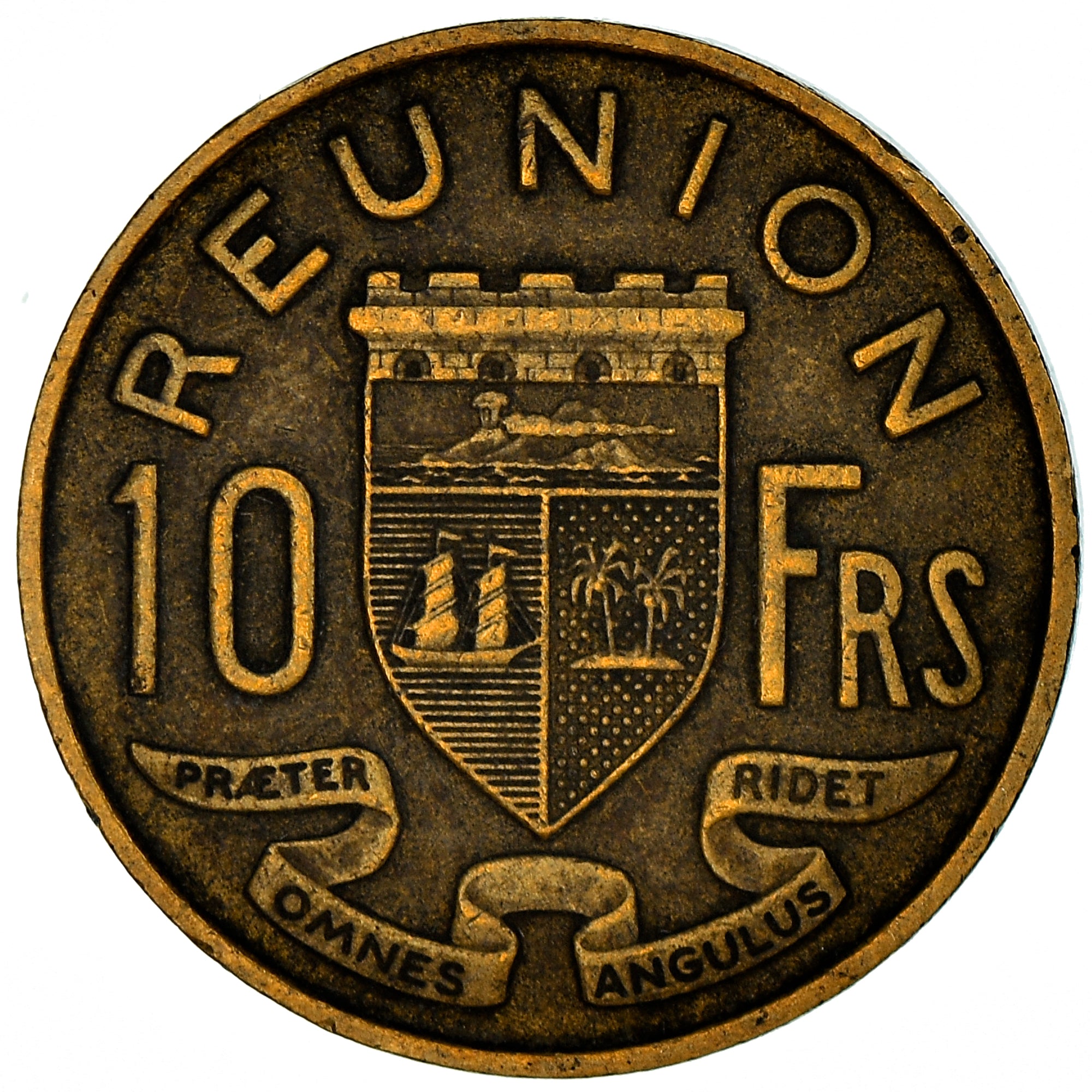 Coin, Réunion, 10 Francs, 1955, VF(30-35), Aluminum-Bronze, KM:10